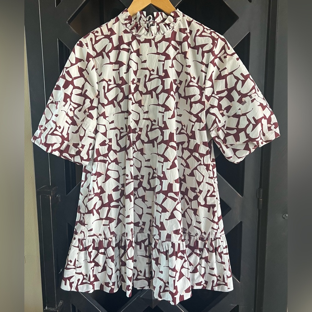 $600 Camilla and Marc "Como" High Neck Mini Dress - Burgundy Floral US 2 EUC - Picture 3 of 13